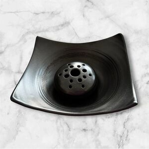 Handmade Pottery Flower Vase Dark Gray/Black